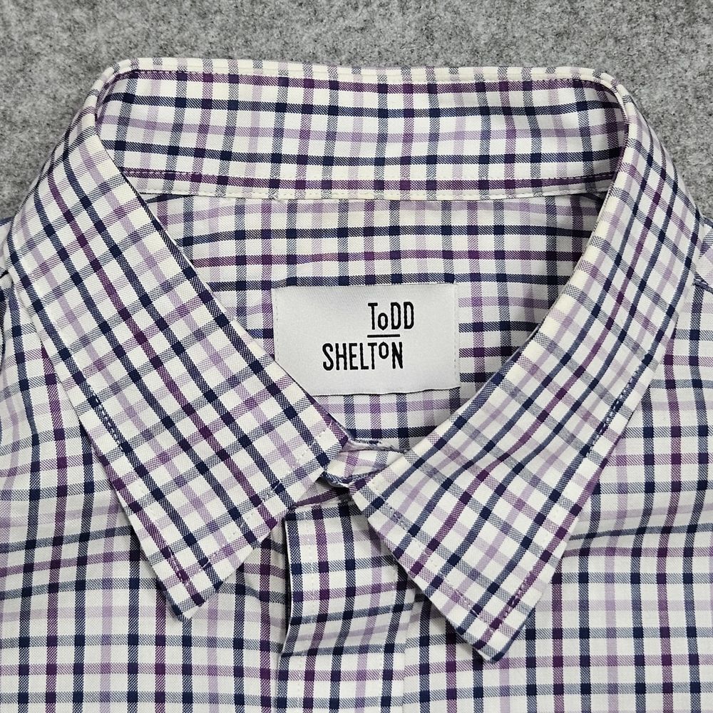 Todd Shelton Shirt Mens Purple Button Up Preppy Casual‎ *see Pics For Size - Picture 2 of 8